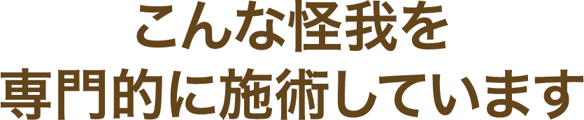 こんな怪我を専門的に施術しています